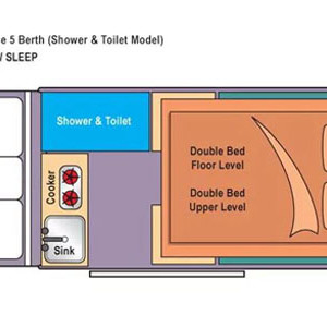 Camperman Paradise S&T Campervan – 5 Berth – night time