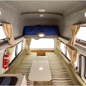 Cheapa HiTop Campervan – 2 Berth – table and bed