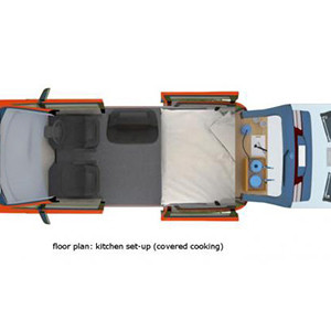 Spaceships Beta Campervan – 2 Berth – layout – kitchen