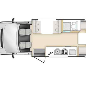 StarRV Hercules Motorhome – 6 Berth – day layout