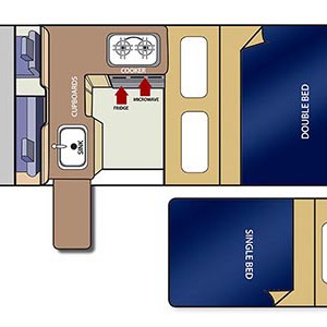 TA Budget Campervan – 3 Berth – night layout