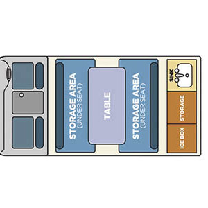 TA Chubby Campervan – 2 Berth – day layout