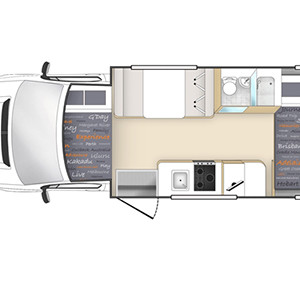 StarRV Pandora Motorhome – 4 Berth – night layout