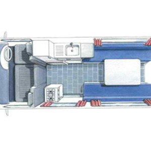 KC Hi-top Campervan – 2 to 3 Berth – day layout