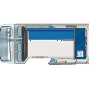 Calypso The FunKampa Campervan – 2 Berth – day layout