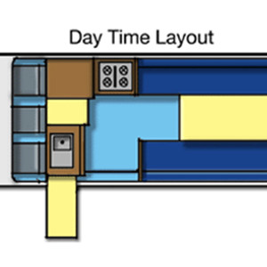 TM Devil Finder HiTop Campervan – 2-3 Berth – day layout