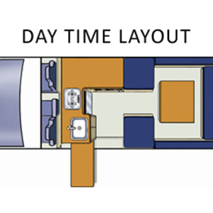 TM Trail Finder Campervan – 4+1 Berth – day layout