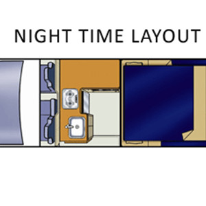 TM Trail Finder Campervan – 4+1 Berth – night layout