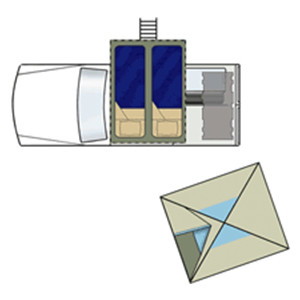 CB Bush Ranger Roof Top Tent – 2 to 5 Berth – top view layout