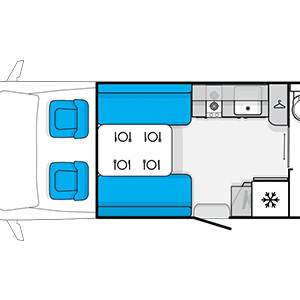 LGM Voyager Deluxe Motorhome – 2 Berth-day-layout