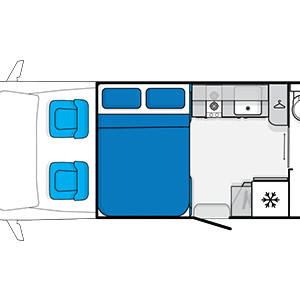 LGM Voyager Deluxe Motorhome – 2 Berth-night-layout