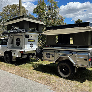 WA 200 Series 4WD with Roof Top Tent, POD & Camper Trailer – 5 Berth-exterior-back-view