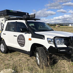 WA 200 Series 4WD with Roof Top Tent, POD & Camper Trailer – 5 Berth-exterior-front-view