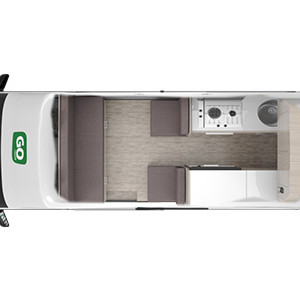 GoCheap Hi Top Campervan – 2 Berth – day-layout