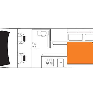 Britz Trailblazer Motorhome – 2 Berth_floorplan_night