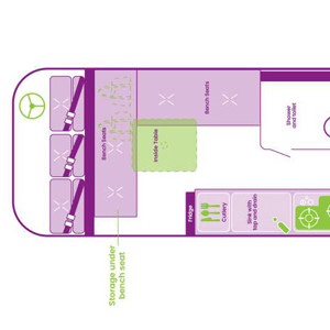 Jucy Chaser Campervan – 3 Berth-Floor-Plan-day