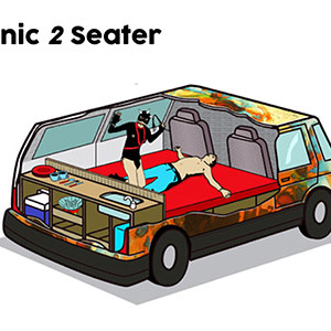 WC Van 2 – 2 Berth-night-layout