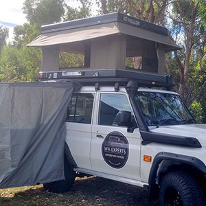 WA 76 Series Landcruiser with Roof Top Tent, Awning & Outdoor Shower 4WD – 2 Berth-exterior (3)