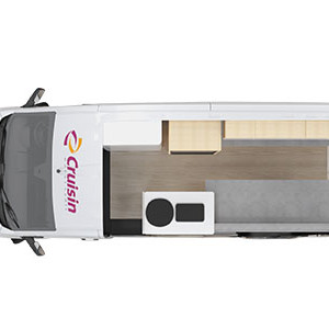 Cruisin HiTop Campervan – 2 Berth-floorplan-day (2)