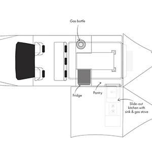 Britz Warrior 4WD – 4 Berth-Floorplan_Day