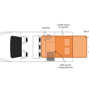 Britz Warrior 4WD – 4 Berth-Floorplan_Night