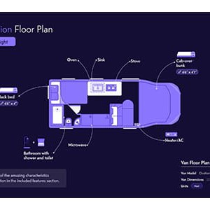 Indie Campers Ovation – 4 Berth-night-floorplan