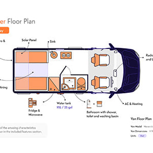 Indie Campers Seeker – 2 Berth-day-layout