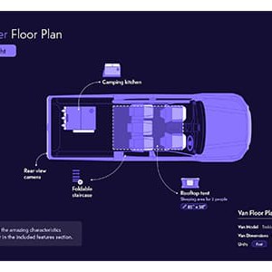 Indie Campers Trekker – 2 Berth-night-floorplan