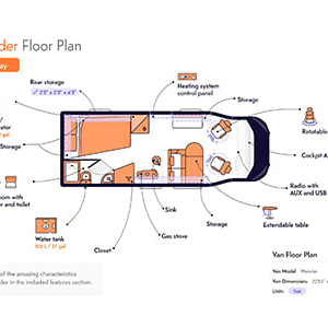 Indie Campers Wander – 4 Berth-floorplan-day