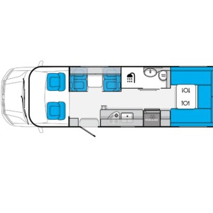 LGM Jayco Excursion Motorhome – 5 Berth Layout 1