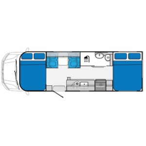 LGM Jayco Excursion Motorhome – 5 Berth Layout 2